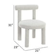 thumbnail image 5 of Zame 21 Inch Dining Chair Soft Cotton Boucle Upholstery Modern White - Saltoro Sherpi, 5 of 5