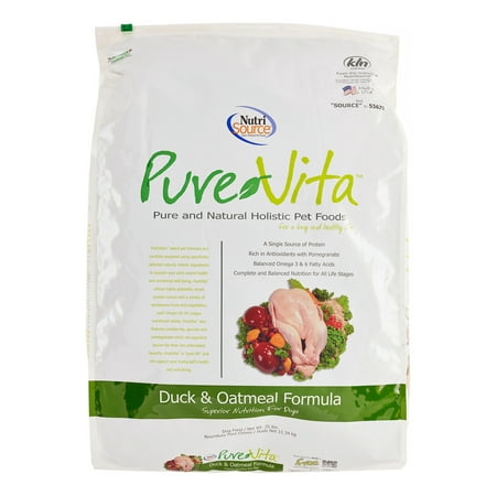Pure Vita Duck & Oatmeal Formula Dry Dog Food, 25 Lb - Walmart.com