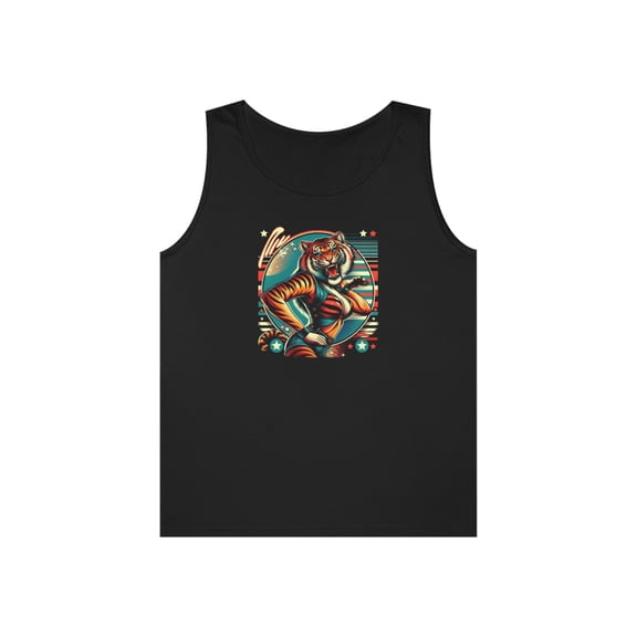 Unisex Heavy Cotton Tank Top Tiger Pop Art