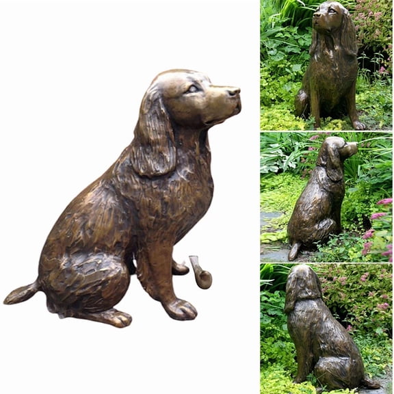 PURELY- Springer Spaniel Statue Garden Decor Resin Animal Dog Sculpture Yard Ornament