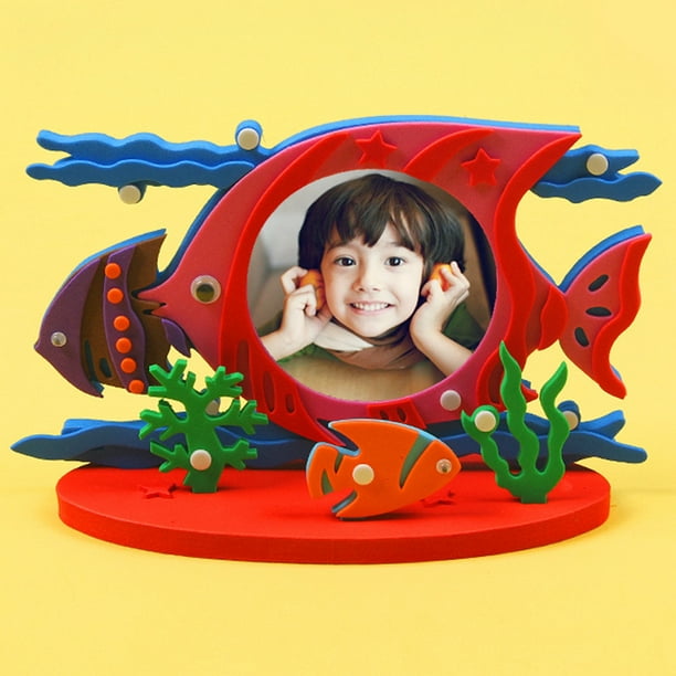 Bangcool 5 PCS DIY Cadre Photo Éducatif Dessin Animé Cadre Photo DIY Kit  D'artisanat pour Enfants 