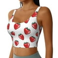 thumbnail image 2 of Fotbe Hand Drawn Strawberry Pattern Womens' Sports Bra Longline Wirefree Padded with Medium Support Sports Moisture-Wicking Workou Vest,Tank Top-XX-Large, 2 of 9
