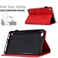 thumbnail image 3 of Allytech Wallet Case for Kindle Fire 7" 9th/7th/5th Gen 2019/2017/2015, Slim Folding Stand Auto Sleep Wake Embossed Flower PU Leather Case with Pen Slot for Amazon Fire 7 Old Versions, Red, 3 of 10