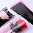thumbnail image 5 of 50pcs Simple Single Rose Cone Shape Clear Flower Wrapping Bag Floral Wrappers Single Rose Sleeves Bouquet Packaging Bags PURPLE L, 5 of 8