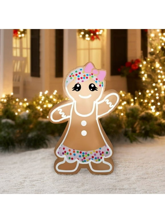 Airblown Inflatables 4 Foot Christmas Gingerbread Girl, by Holiday Time