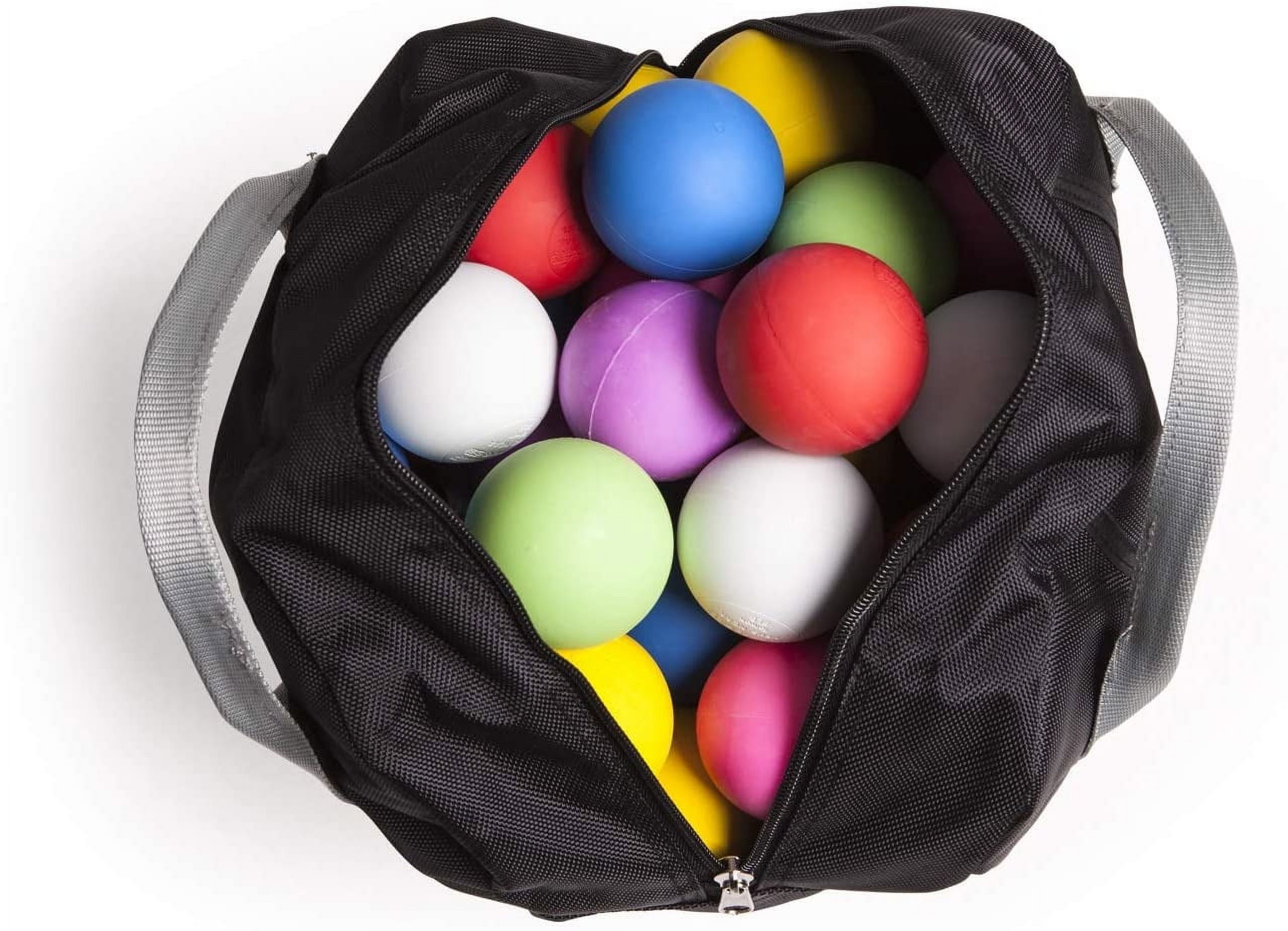 Champion Sports Lacrosse Ball Bag: Nylon Sports Training Tote for Lacrosse, Baseball and Tennis,Gray/ Black