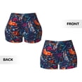 thumbnail image 5 of Lsque Tropical Flower Pattern High Waisted Biker Shorts for Women-Tummy Control Fitness Athletic Workout Running Yoga Gym Shorts,Moisture-Wicking-, 5 of 9