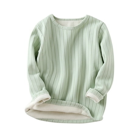 

Fsqjgq Boy Youth Basketball Kids Toddler Girls Boys Ribbed Solid Spring Winter Long Sleeve Warm Thick Tops Clothes Boys Raglan Tee Cotton Green 160