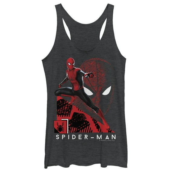 Women's Marvel Spider-Man: Far From Home High Tech  Racerback Tank Top Black Heather Medium