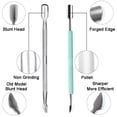 thumbnail image 3 of Cuticle Nipper with Cuticle Pusher - Green Cuticle Trimmer Stainless Steel Cuticle Clipper Cutter Nail Cuticle Remover Tools for Fingernails and Toenails-Green, 3 of 7