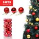 thumbnail image 1 of 24 Uds. Adornos de bolas de Navidad con cordones 6cm/2,4 pulgadas adornos para árboles de Navidad Leyfeng bolas de adorno, 1 of 7