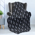 thumbnail image 4 of Dark Blue Soft Flannel Fleece Throw Blanket, Vintage Royal Damask Motifs Swirls Curvy Tile Victorian Fashion, Cozy Plush for Indoor and Outdoor Use, 50" x 60", Pale Blue Dark Blue, by Ambesonne, 4 of 5