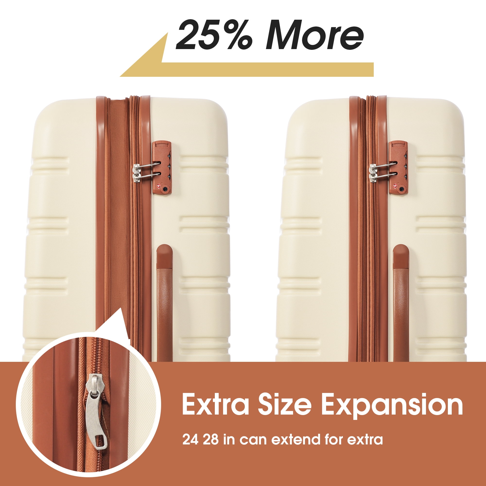 Hardshell Luggage Sets 2Pcs + Bag Spinner Suitcase with TSA Lock Lightweight Carry on Luggage 20" + 28"