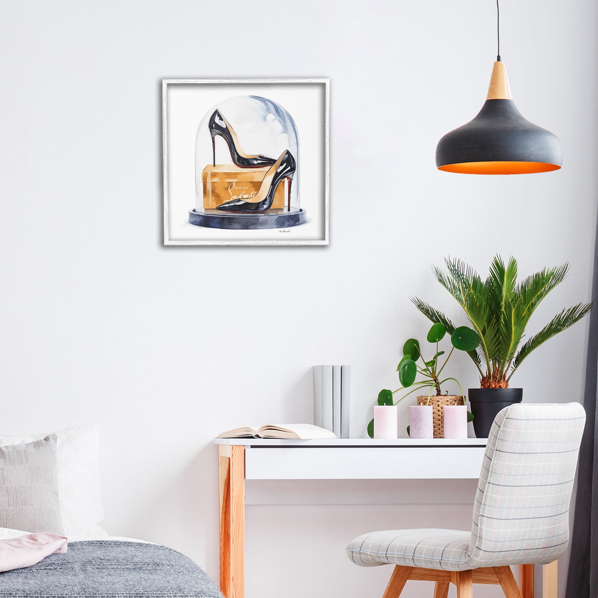 Stupell Industries Black High Heels Dome White Framed Giclee Art, design by Amanda Greenwood