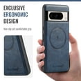 thumbnail image 5 of Compatible with Google Pixel 8 Pro Magnetic Case, Classic Premium PU Leather TPU Hybrid MagSafe Ultra Slim Protective Skin Friendly Shockproof Case Cover for Google Pixel 8 Pro, Blue, 5 of 7