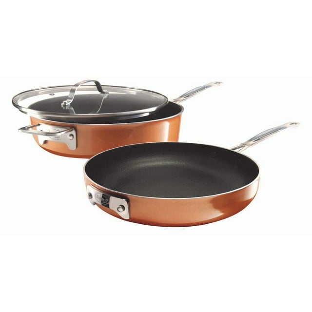 Gotham Steel StackMaster 3-Piece Aluminum Ultra-Nonstick Cast Textured Ceramic Coating Cookware Set