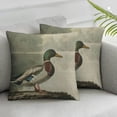 thumbnail image 3 of nygtbtfer Pillow Covers Couch Sofa Decorative Throw Pillows Cushion Cover Vintage Print Mallard Duck Square Pillow Cases for Bed Living Room White, 3 of 7