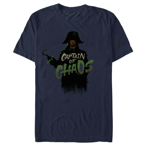 Men's Peter Pan & Wendy Captain Hook Captain of Chaos Graphic Tee Navy Blue Small