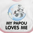 thumbnail image 4 of Inktastic Raccoon My Papou Loves Me Boys or Girls Baby Bib, 4 of 4