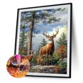 thumbnail image 2 of Cuadros Decorativos 5D Likrtyny Kit Rhinestone Pictures DIY Bosque Elk Taladro Redondo Completo Pintura Diamante 30X40 cm, 2 of 9
