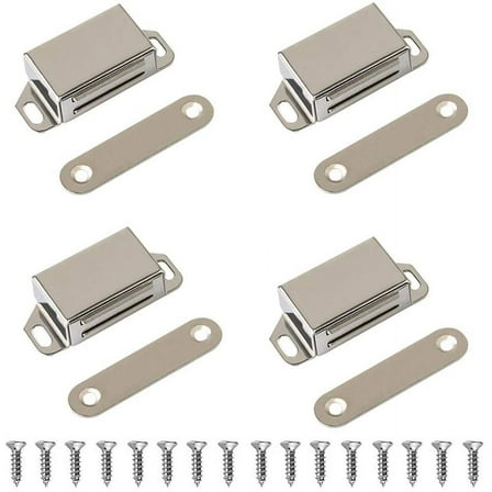 Stainless Steel Mini Magnetic Cabinet & Door Latch/Catch Closures (Pack of 4)