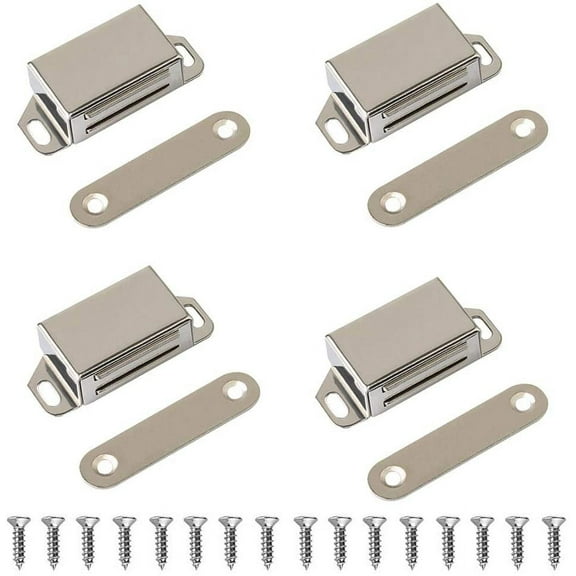 Stainless Steel Mini Magnetic Cabinet & Door Latch/Catch Closures (Pack of 4)