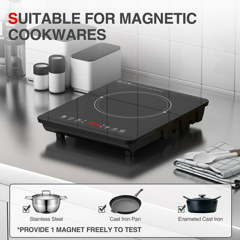 Induction Cooktop, 9 Power u0026 9 Temperature Levels Hot Plate, Child Lock u0026  Timer Electric Cooktop - Walmart.com