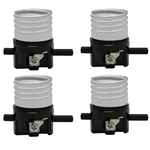 Creative Hobbies Push Thru Socket Interior - On/Off Lamp Socket, Medium Base E26 Socket | 4 Pack