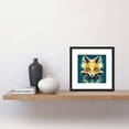 thumbnail image 2 of Contemporary Folk Style Fox Abstract Face Portrait Illustration Orange Teal Square Wooden Framed Wall Art Print Picture 8X8 Inch, 2 of 4