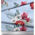 thumbnail image 3 of Soimoi Blue Poly Georgette Fabric Peony & Anemone Floral Print Print Sewing Fabric By the Yard 52 Inch Wide, 3 of 3