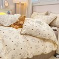 thumbnail image 1 of INS Girls Cherry Bedding Set Soft Washed Cotton Bed Sheet Queen King Size Simple Quilt Cover Pillowcase Bed Linens, 1 of 7