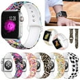 thumbnail image 1 of Amerteer For Apple Watch Series 5/4/3/2/1 38/40 42/44 Replacement Silicone Pattern Printed Wrist Sport Band Strap for Women Men, 1 of 4