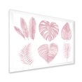 thumbnail image 2 of Designart 'Tropical Pink Watercolour Leaves On White I' Shabby Chic Framed Art Print, 2 of 4