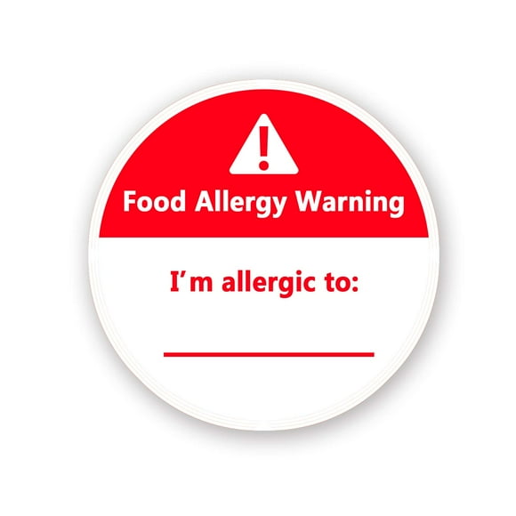 Allergies Stickers,Writable Allergy Labels,I'm Allergic to Stickers,1.5 Inch Total 500 Per Roll