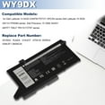 thumbnail image 2 of Huajiang Replacement Laptop Battery for Dell WY9DX, Rechargeable 42Wh Li-ion Battery for Dell Latitude 5420 5520, 2 of 10