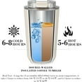 thumbnail image 3 of Insulated Tumblers with Lid, 14 oz Travel Coffee Mug Stainless Steel Vacuum Cup, Leak Proof Reusable Double Walled Coffee Tumbler for Iced and Hot Drinks, Cream, 3 of 4