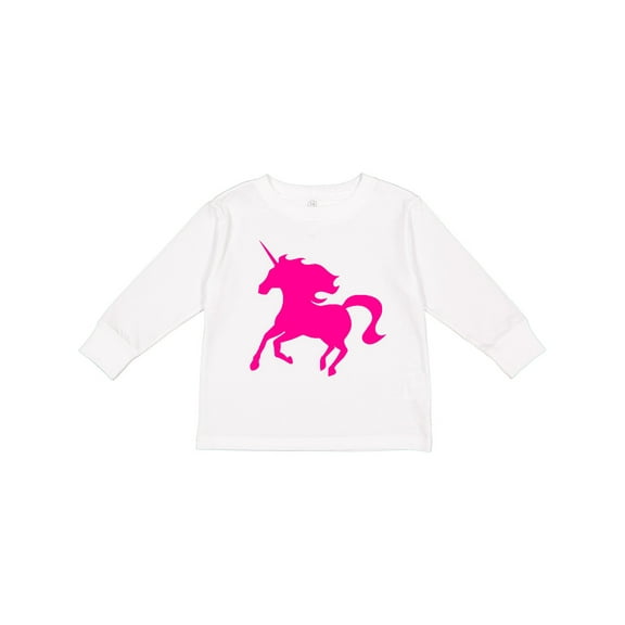 Inktastic Pink Unicorn Boys or Girls Long Sleeve Toddler T-Shirt