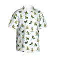 thumbnail image 2 of Qekee Cute Avocado Yoga print Hawaiian Shirt for Men Short Sleeve Button Down Shirts Beach Tropical Casual Shirts, 2 of 9