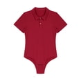thumbnail image 3 of Aislor Men's Turn-Down Collar Short Sleeve Shirt Button Crotch Leotard One Piece Bodysuit Rompers, 3 of 7