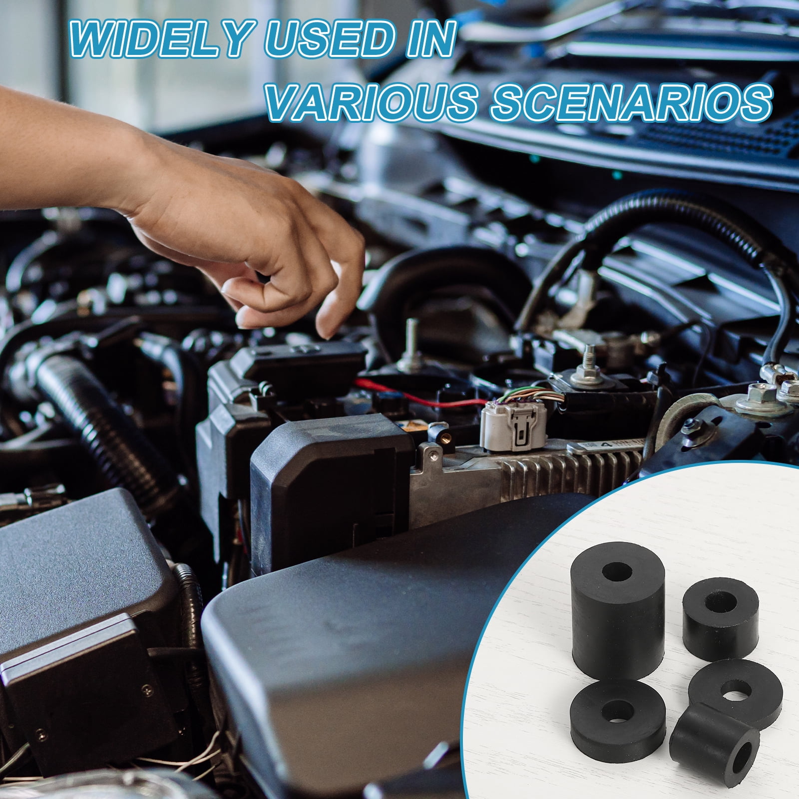 12pcs Rubber Spacers 60mm OD x 12mm ID x 30mm Height Round Anti Vibration Spacer