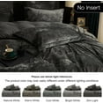 thumbnail image 7 of PHF Truly Velvet Duvet Cover Set Queen Size, 3 Pieces Luxury Ultra Soft Comforter Cover Set, Warm Flannel Duvet Cover with 2 Pillow Shams Bedding Collection, 90"x90", Grey (No Insert), 7 of 7