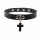 thumbnail image 1 of Collar de cuero de PU gótico europeo y americano shaofei con colgante de cruz punk Harajuku cadena de clavícula negra, 1 of 5