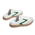 thumbnail image 6 of LUCKY STEP Comfort Mules Fashion Backless Slip On Sneakers Retro Casual Shoes,White/Green,Womens, 6 of 6