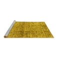thumbnail image 2 of Ahgly Company Machine Washable Indoor Round Abstract Yellow Modern Area Rugs, 7' Round, 2 of 4