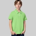 thumbnail image 2 of Little Boys' Polo Shirts Green Polo Shirt Rugby Button Down Shirt Short Sleeve Polo Boys Polo Shirts Size 7-8 Years, 2 of 4