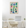 thumbnail image 6 of Kate and Laurel Sylvie Houseplants Framed Canvas Wall Art by Rachel Lee, 23x33 Natural, Colorful Mid-Century Plant Art for Wall, 6 of 7