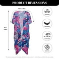 thumbnail image 6 of DISNIMO Monstera Palm Tree Print Women's Kimono Coverup Summer Swimsuit Beach Cover Ups Loose Casual Resort Wear Half Sleeve Wearable Bikini Coverups, 6 of 6