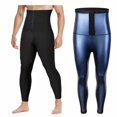 thumbnail image 6 of IWRICH Sauna Pants for Men High Waist Trainer Leggings Sweat Compression Tummy Control Leggings Blue M, 6 of 6
