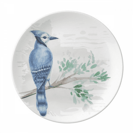 

Branch Blue Parrot Plate Decorative Porcelain Salver Tableware Dinner Dish