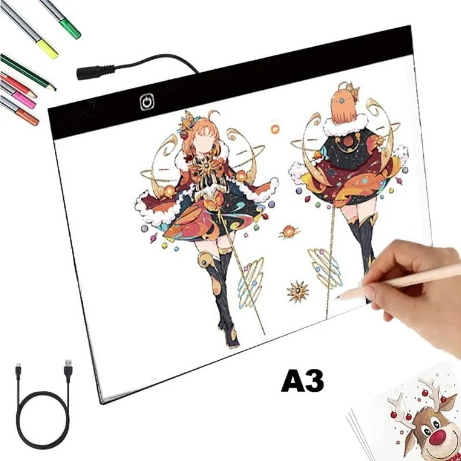 A3 Painting Light Pad Tracing White LED Artcraft Light Box Bright Pad for Sketching, Diamond Painting